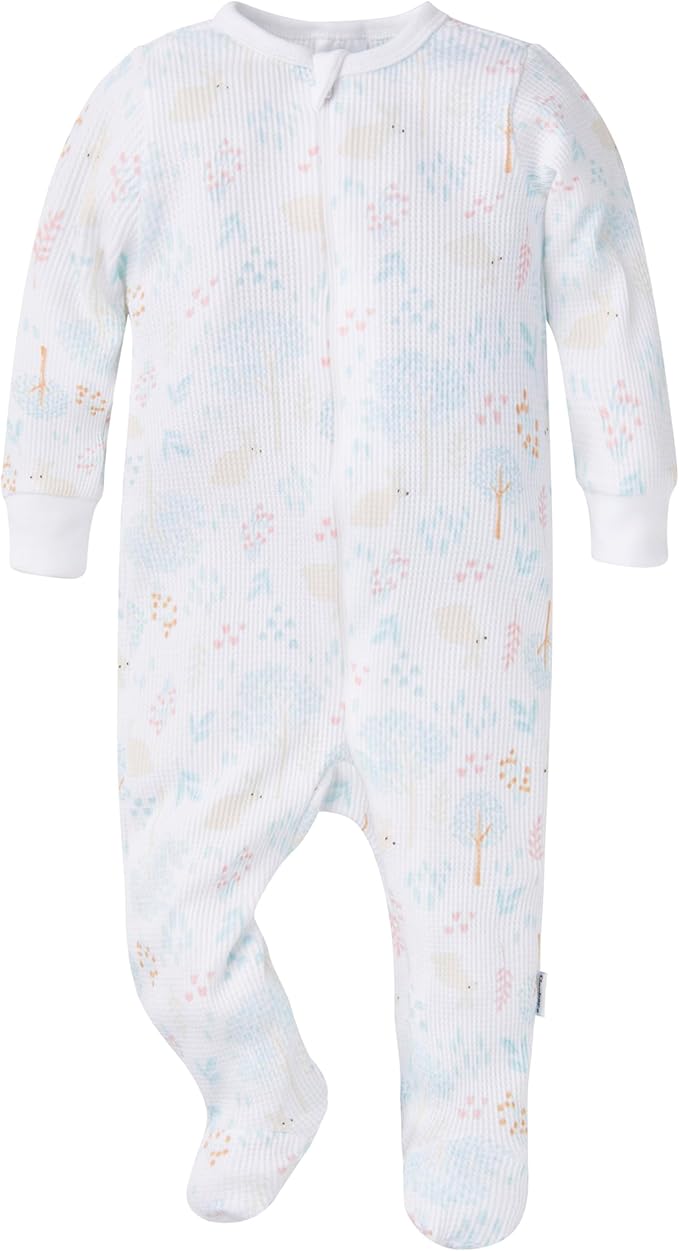Gerber baby-girls 2-pack 2-way Zip Thermal Footed Sleep 'N Play