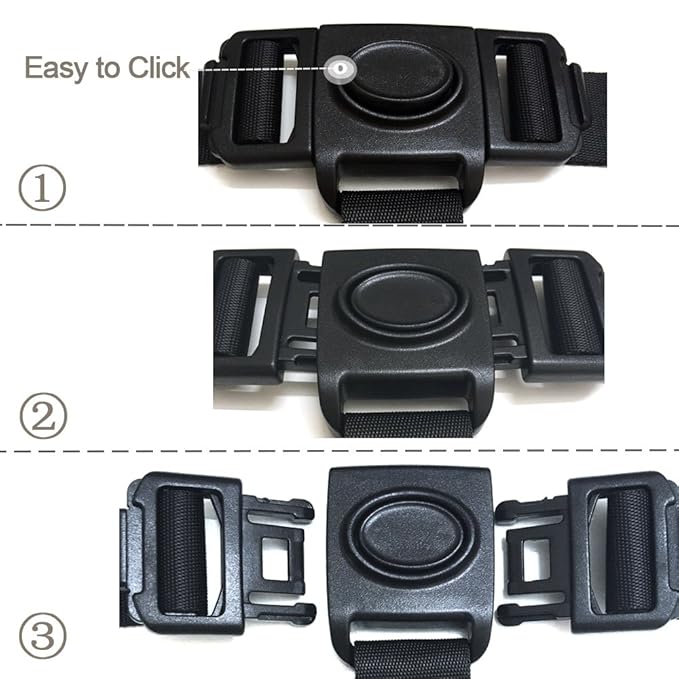 ZARPMA High Chair Straps, 3 Point Harness Straps Belt for Child Kid Chair Strap for IKEA Antilop High Chair (Black)