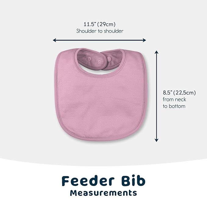 Tiny Twinkle 8 Pack Baby Food Bibs for Eating - Waterproof & Absorbent 6-12 Months Infant Bibs, OEKO-TEX Certified Drooling Bibs for Baby Led Weaning(Girl Set 8-Pack)