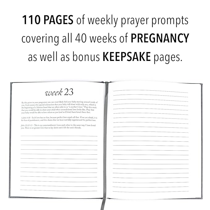 Pregnancy Prayer Journal - Christian Pregnancy Journal For Milestones - Linen-Bound Baby Book Keepsake - Gifts For Expecting Moms (Ivory, 110 Pages)