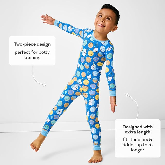 Little Sleepies Two-Piece Pajama Set for Boys & Girls, Soft Viscose from Bamboo Toddler Pajamas for Kids, Family Matching PJs