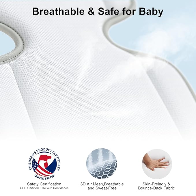 AMACOOL Baby Stroller Cooling Pad, 3D Breathable Carseat Cooling Pad with 2 Built-in Blower, Max 10H Ventilation 3 Speeds 10000mAh Rechargeable Cooling Mat Liner for Toddler Baby Summer Essentials