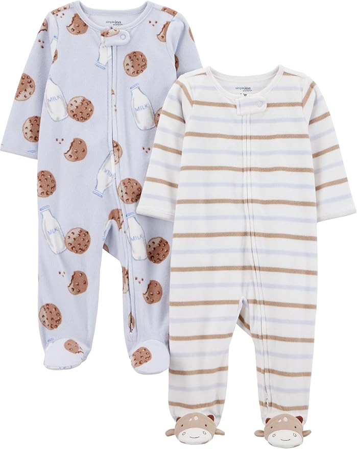 Simple Joys by Carter's baby-boys 2-pack Fleece Footed Sleep and PlayBaby and Toddler Sleepers
