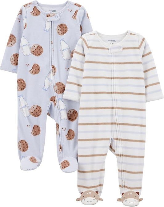 Simple Joys by Carter's baby-boys 2-pack Fleece Footed Sleep and PlayBaby and Toddler Sleepers