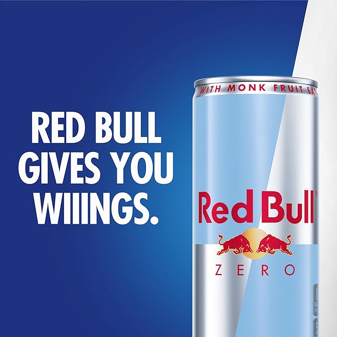 Red Bull Zero Energy Drink, 8.4 fl. oz., with 80mg Caffeine, Taurine & B Vitamins, Case of 24 cans