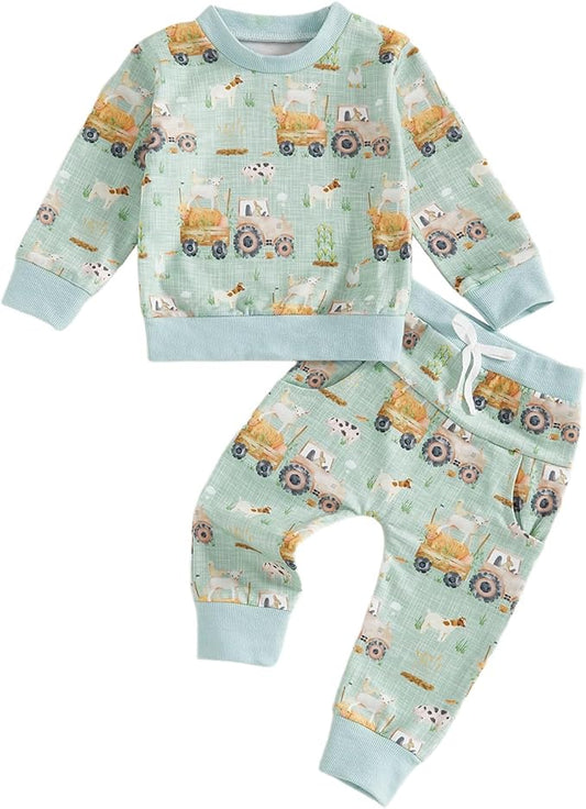 CIYCUIT Toddler Baby Boy Clothes Long Sleeve Sweatshirt Pants Set Fall Winter Outfits