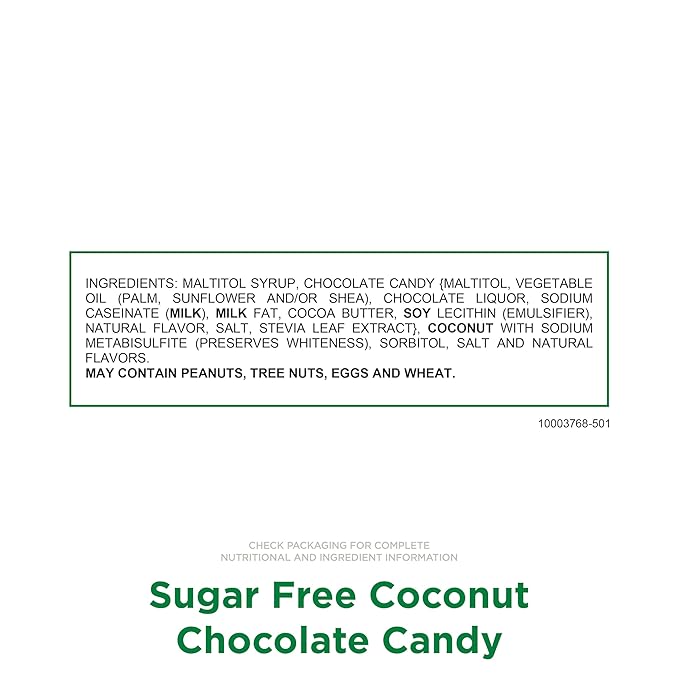 RUSSELL STOVER Sugar Free Coconut in Chocolate Candy, 2 oz. bag (Pack of 10)