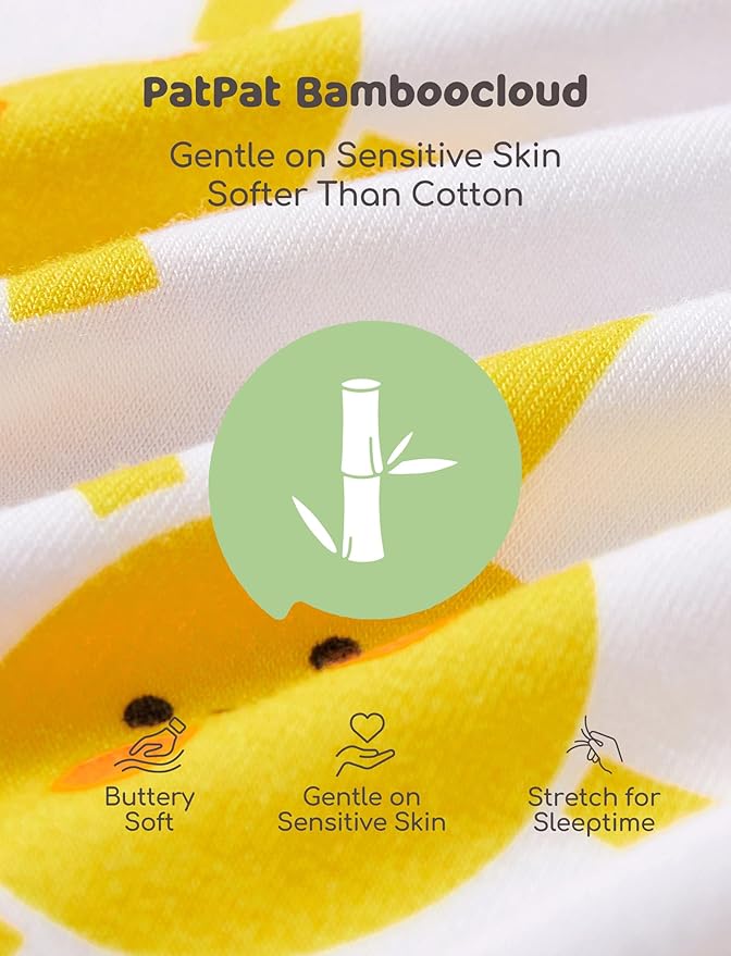 PATPAT Bamboo Viscose Pajama Sets for Toddler Boys & Girls Baby Kids, Ultra-soft Snug fit Pjs Sleepers for Birthday Holiday