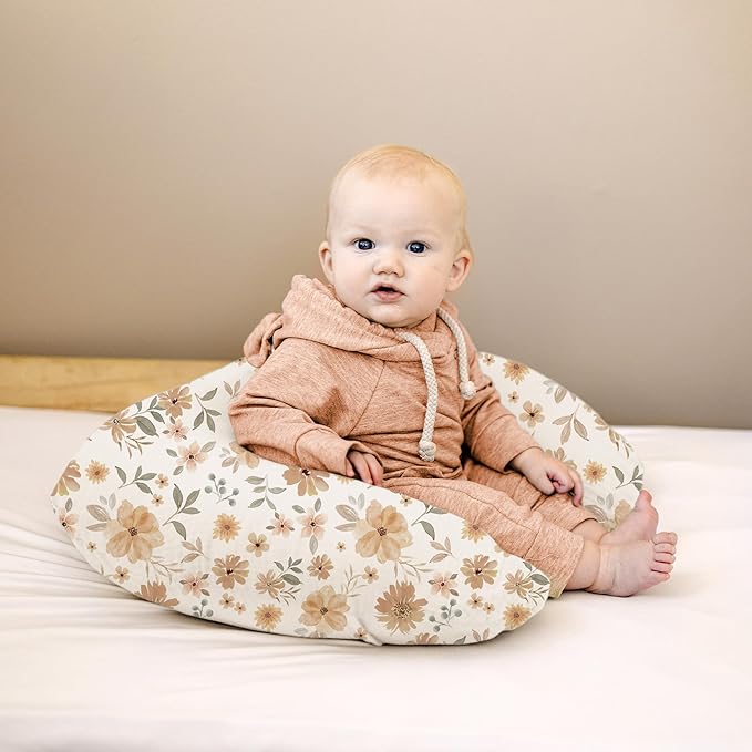 Konssy Muslin Nursing Pillow Covers, 100% Cotton Soft & Adorable Covers for Breastfeeding Pillows, Slipcovers for Newborn Baby Boys & Girls