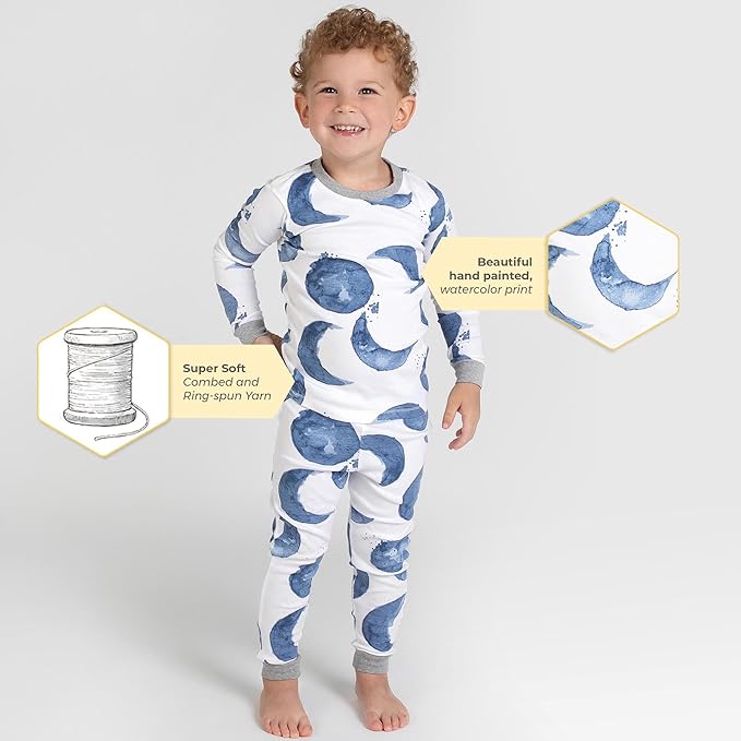 Burt's Bees Baby Boys' 2-Piece Long Sleeve Tee and Pants Organic Cotton Pajama Set