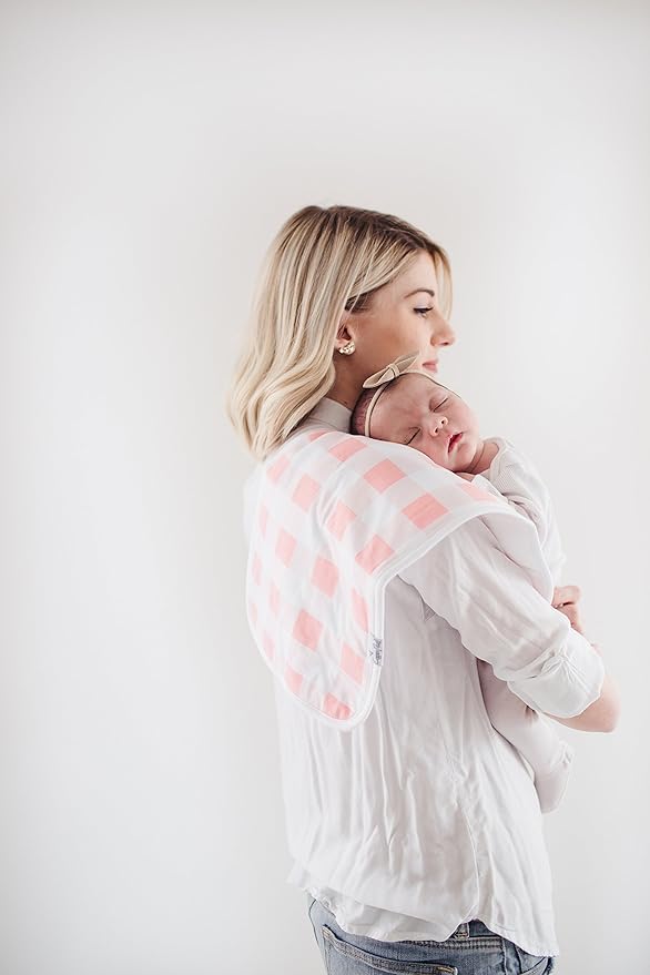 Copper Pearl Premium Baby Burp Cloths - 3-Pack Large Cotton Burp Cloths, Extra Soft Spit Up Rags with 3 Absorbent Layers, Perfect for Baby Girl Gifts (21" x 10" Size, June Set)