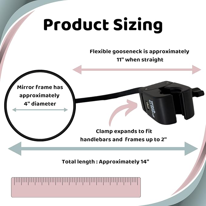 Stroller Mirror Upgraded Version 2.0- See Baby’s Face on Walks. Rear View Mirror for Prams and Strollers. Universal Stroller Accessory for Safety and Connection.