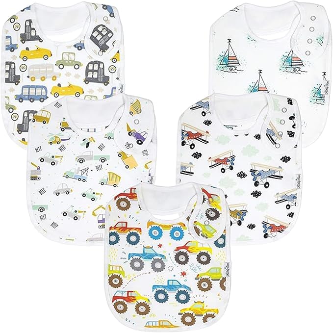 Organic Cotton Baby Bibs for Boys, Girls - Soft Drooling and Teething Bibs - Absorbent, Adjustable Bib for Toddlers