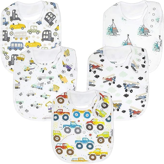 Organic Cotton Baby Bibs for Boys, Girls - Soft Drooling and Teething Bibs - Absorbent, Adjustable Bib for Toddlers