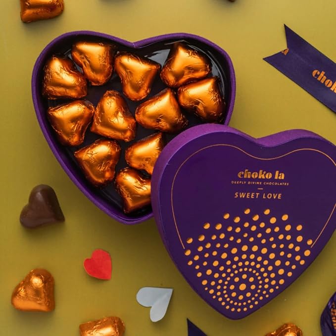 Choko La Sweet Love – Premium Heart-Shaped Dark Chocolate Hamper | A Sweet Gift of Love for Someone Special to Express Love & Affection |100g