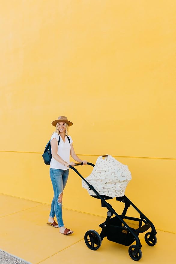 Baby Car Seat Cover Canopy and Nursing Cover Multi-Use Stretchy 5 in 1 Gift Kona by Copper Pearl