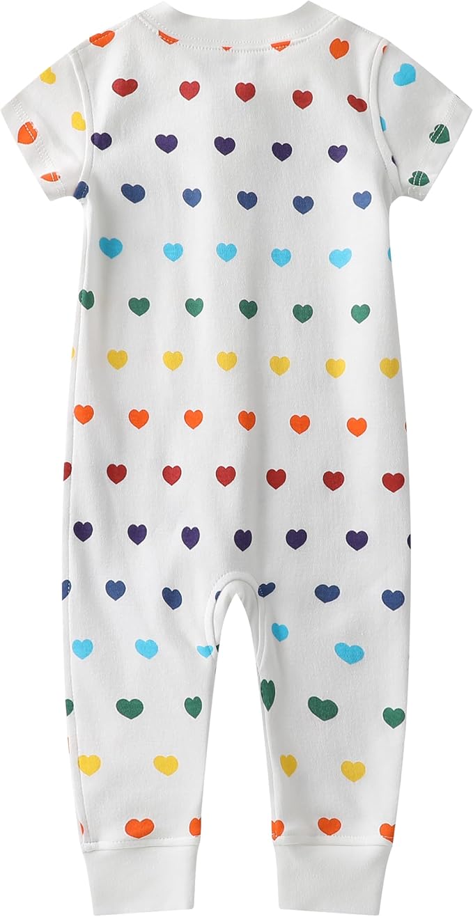 Owlivia Baby Boy Romper, Unisex Short-sleeve Summer Outfit, 100% Organic Cotton Girl One-Piece Jumpsuit