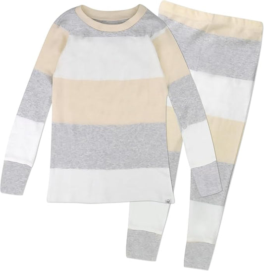HonestBaby Classics 2-Piece Pajamas Sleepwear Pjs 100% Organic Cotton for Baby, Toddler, Kids