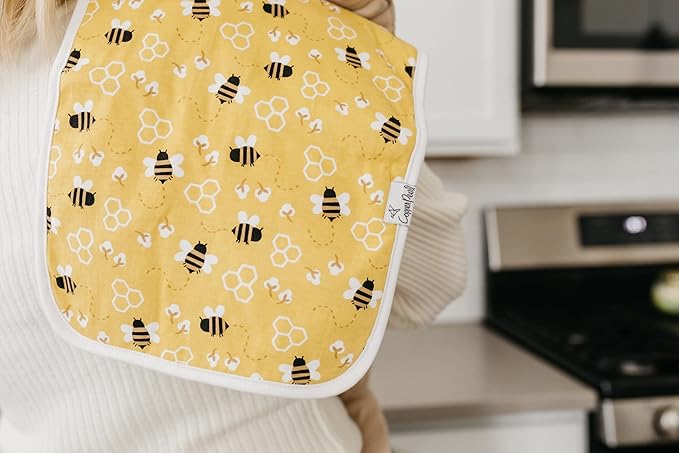 Copper Pearl Premium Baby Burp Cloths - 3-Pack Large Cotton Burp Cloths, Extra Soft Spit Up Rags with 3 Absorbent Layers, Perfect for Baby Boy and Baby Girl Gifts (21" x 10" Size, Atwood Set)