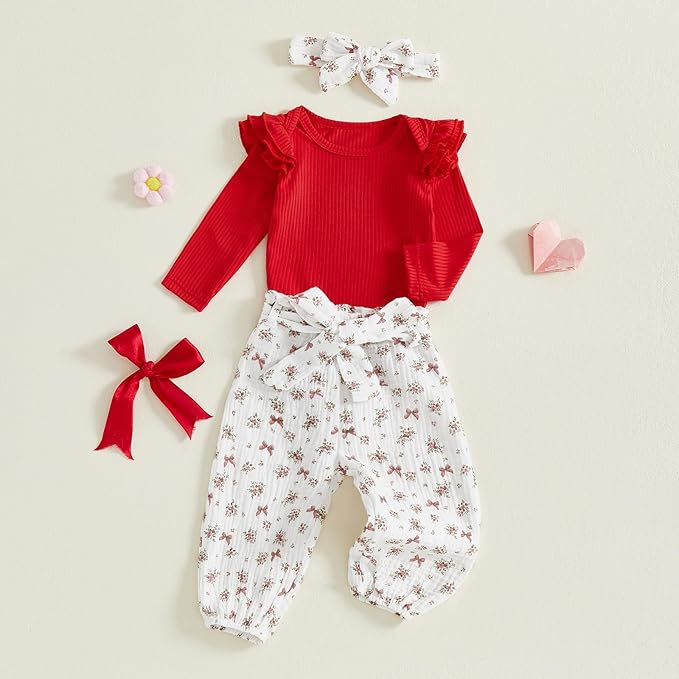 Mubineo Baby Girl Clothes Outfits Cute Flower Romper Daisy Pant Fall Winter Newborn Outfit Sets