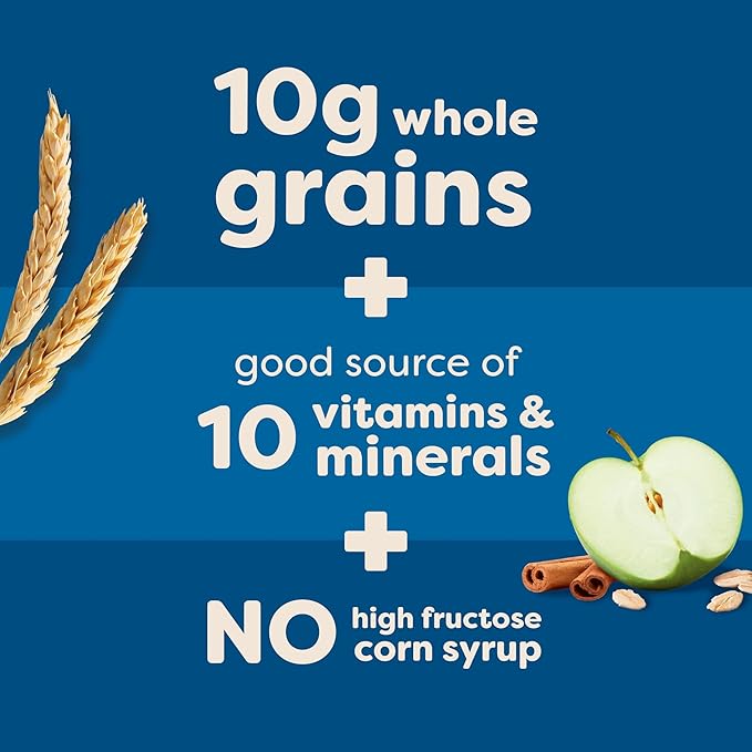 Nutri-Grain Breakfast Bars, Made with 10g Whole Grains, Snack Bars, Apple Cinnamon, 20.8oz Box (16 Bars)