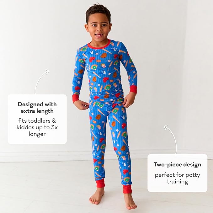 Little Sleepies Two-Piece Pajama Set for Boys & Girls, Soft Viscose from Bamboo Toddler Pajamas for Kids, Family Matching PJs