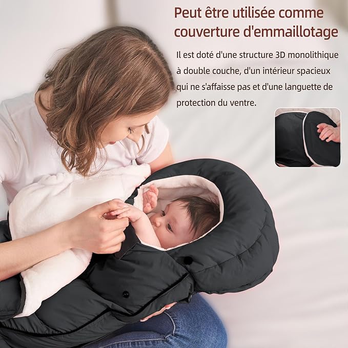 F-Y-YIYI Bunting Bag for Stroller Sleeping Bags Thickened Warm Stroller Blanket Toddler Removable Newborn Baby footmuff Winter Baby Travel Essential