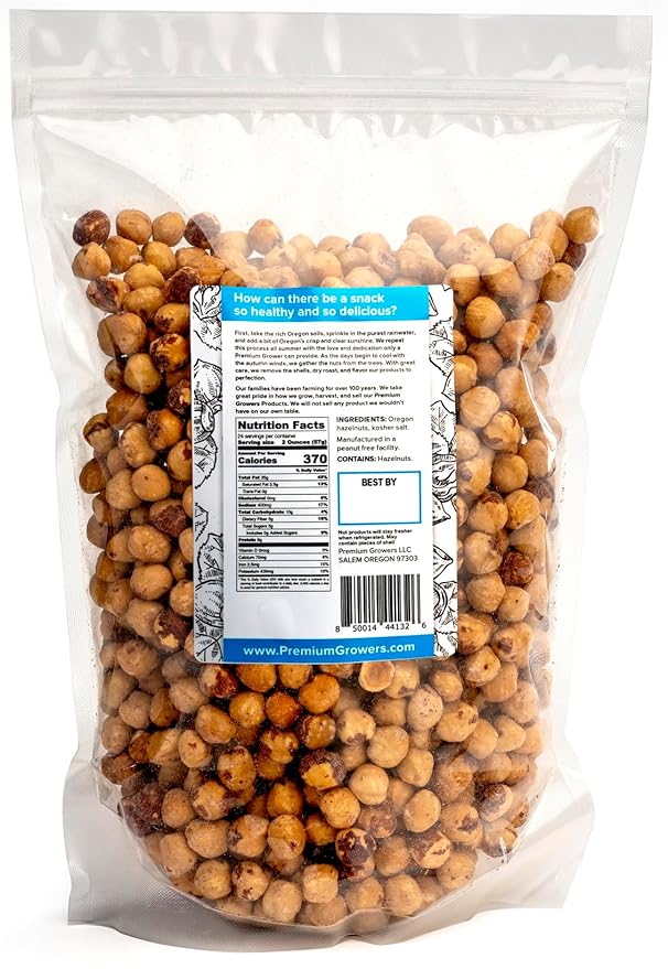 Oregon Farm To Table - Hazelnuts from Premium Growers - Dry Roasted - Lightly Salted – Kosher Certified (3lb, Lightly Salted)