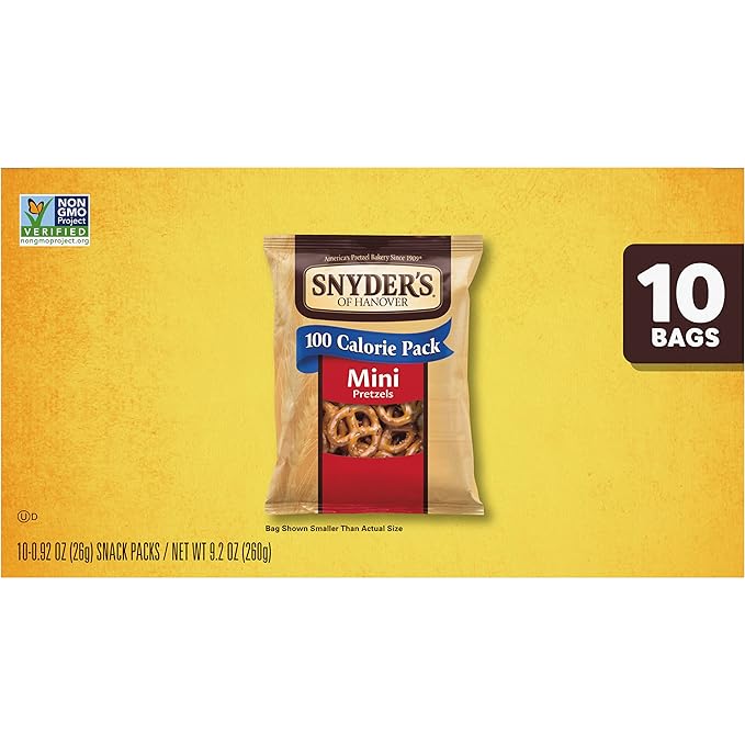 Snyder's of Hanover, 100 Calorie Mini Pretzels, Individual Packs, 10 Ct (pack of 2)