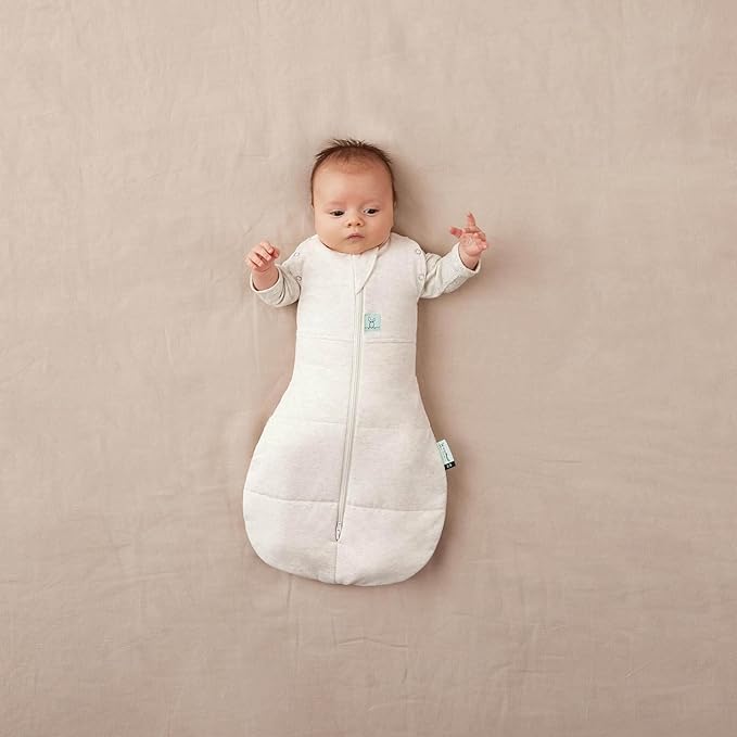 ergoPouch Cocoon Swaddle Sack 1.0 TOG - Baby Sleep Sack, Gentle Snug Fit Helps Calm Startle Reflex, Ideal for Arms In/Out Sleeping, Soft Breathable Fabric for Better Sleep (0 Months, Oatmeal Marle)