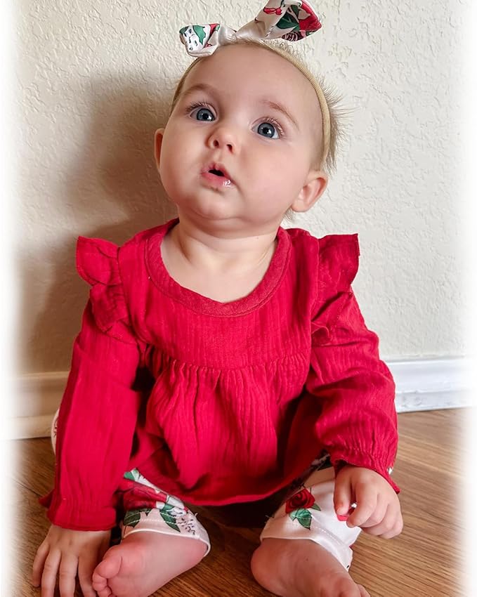 HINTINA Infant Baby Girl Long Sleeve Fall Winter Outfits With Headband