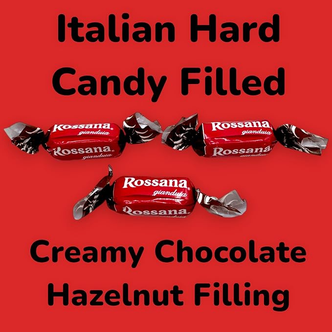 Premium Gourmet Rossana Italian Hard Filled candy-1.5 lbs Individually Wrapped Italian Candy Filled with a creamy Chocolate Hazelnut filling Gluten-Free-Perfect For Any Occasions(24 oz)