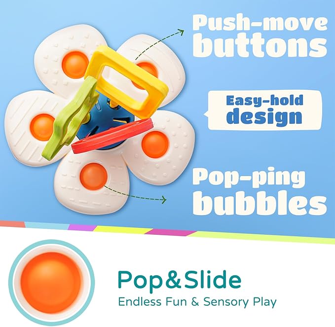 LiKee Montessori Toys for Baby 18+ Months, Sensory Baby Toys for Infants 1+ Years Old, Silicone Pull String Fidget Toy Gift for Toddlers Boys Girls Stroller Crib Car Seat Travel (Daisy)