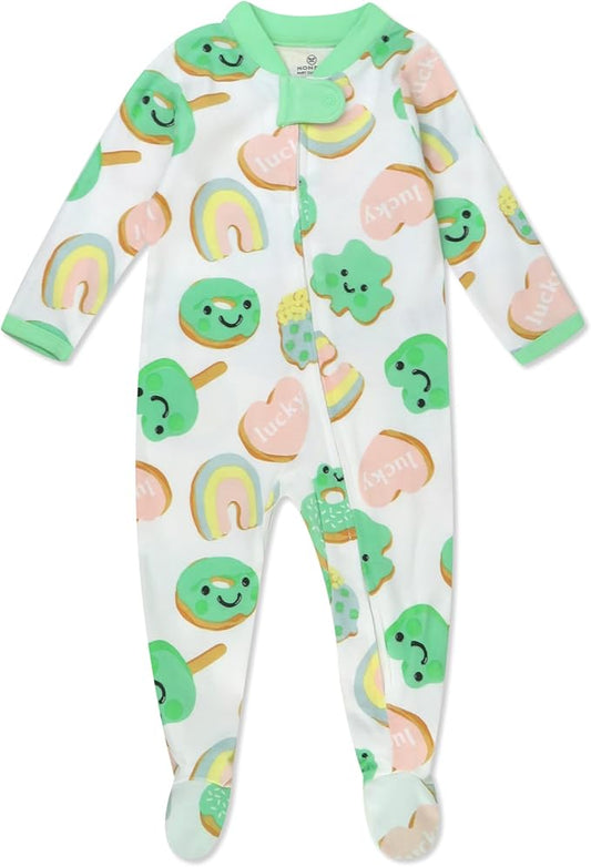 HonestBaby Baby Celebration Sleep & Play Footed One-Piece Pajama Sleeper 100% Organic Cotton