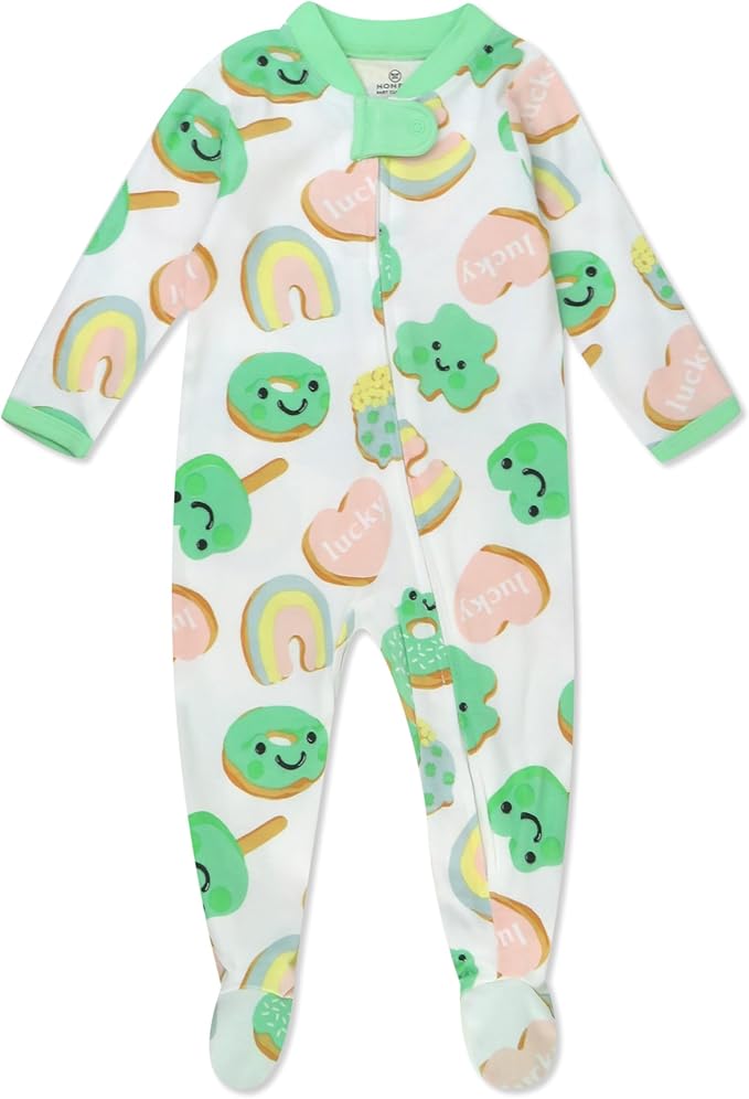 HonestBaby Baby Celebration Sleep & Play Footed One-Piece Pajama Sleeper 100% Organic Cotton