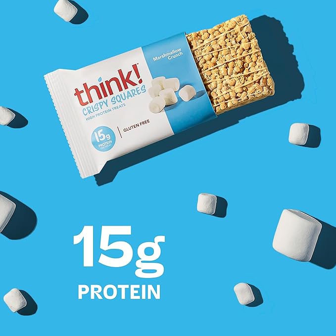 Think! High Protein Crispy Squares Marshmallow Crunch Treat (10 Pack)