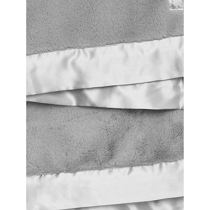 Little Giraffe Posh Mink Baby Blanket - Double-Sided Ultra Soft Plush Fabric, for New Moms, Newborn Must-Have for Girls & Boys, Cozy & Cuddly Comfort Blanket, 29" x 35", Silver