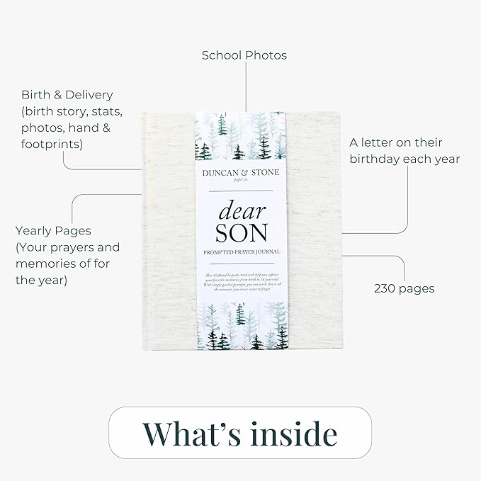 Baby Memory Book - Childhood Memory Book For Milestones - Mom and Me Journal w/Prompts, Photos & More - Newborn Keepsake Gifts (Cream,230 Pages)