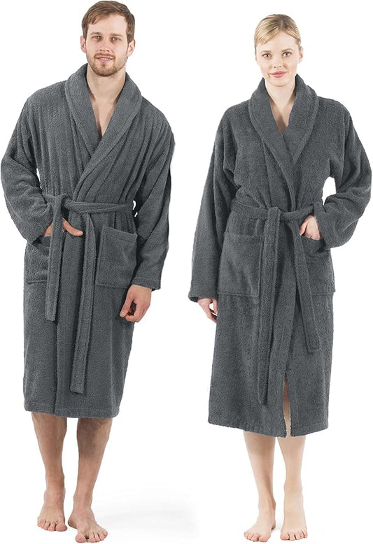 DAN RIVER Premium Cotton Terry Robes for Women and Men, Ultra Soft bathrobe with Adjustable Waist Belt and Pockets Pack of 1