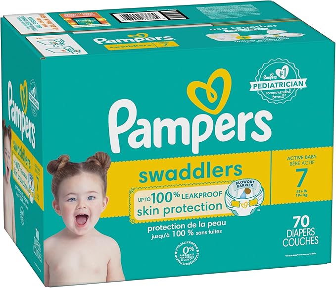 Pampers Baby Diapers - Swaddlers - Size 7, 70 Count, Ultra Absorbent Disposable Infant Diaper