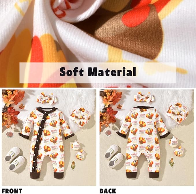 Aalizzwell Baby Girls Romper Outfit Fall Winter Clothes with Accessories