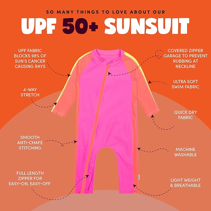 SwimZip Boys' Long-Sleeve UPF 50+ Swimsuit for Baby, Toddler, & Little Boys