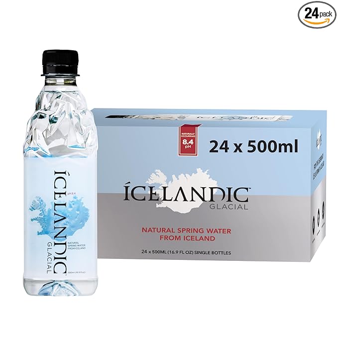 Icelandic Glacial Natural Spring Alkaline Water, 16.9 Fl Oz (Pack of 24)