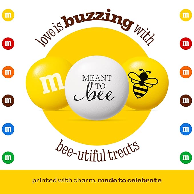 M&M’S WORLD Meant To Bee Milk Chocolate Candy - 5lbs of Bulk Candy for Engagement Party, Wedding Favors, a Chocolate Gift Box and More