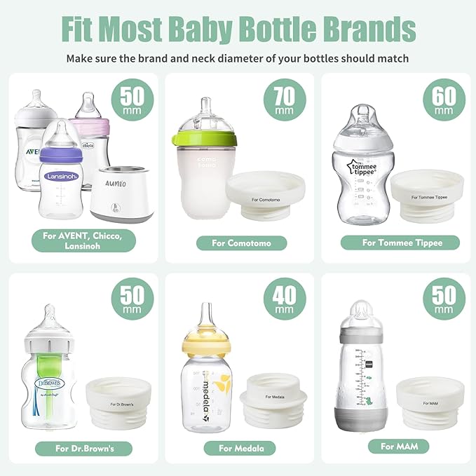 Portable Bottle Warmer, Travel Bottle Warmers for Breastmilk Formula, Rechargeable Baby Milk Warmer On the Go-Fast Bottles Warmer with 5 Adapters, 10000mAh, Smart Temperature Control, Leak-Proof