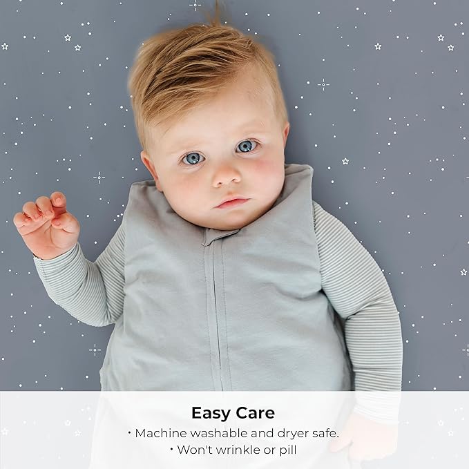 Ely’s & Co. Pack and Play Sheets, for Mini/Portable Crib, 2 Pack Fitted Playpen Play Yard Sheet Set Compatible with Graco Pack n Play, for Baby Boys, 100% Cotton, Celestial Blue Print, 38”x24”x5”