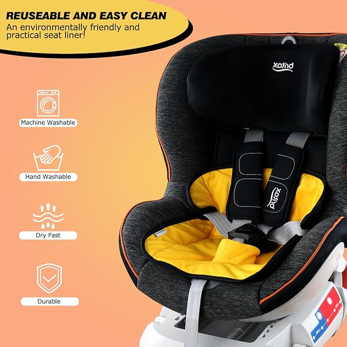 Piddle Pads, Multi-use and Leak Free Lines for Baby Stroller, High Chair & Car Seat, Waterproof Toilet Training Seat Covers for Toddles (Yellow, 1 Pack)