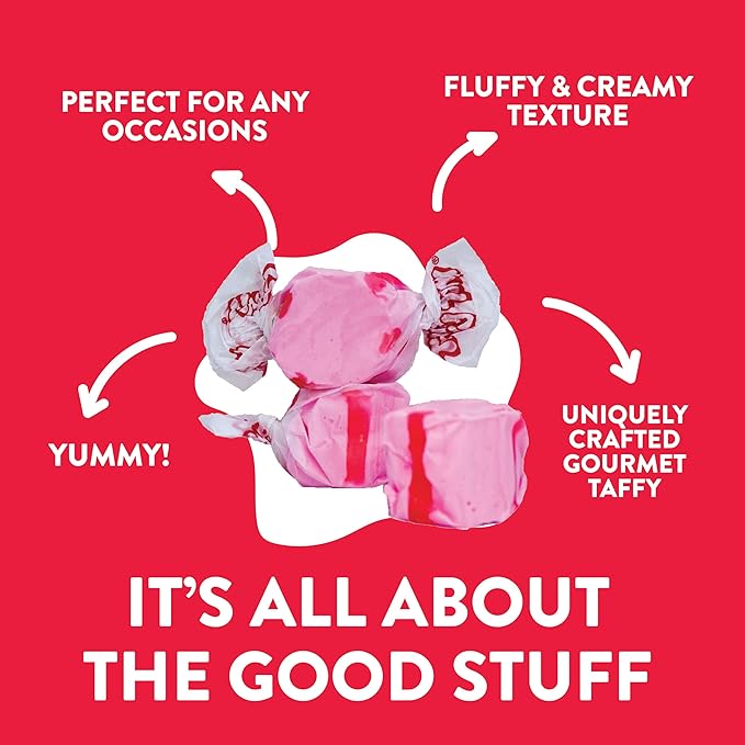 Taffy Town Saltwater Taffy, Cherry, 2.5Lb