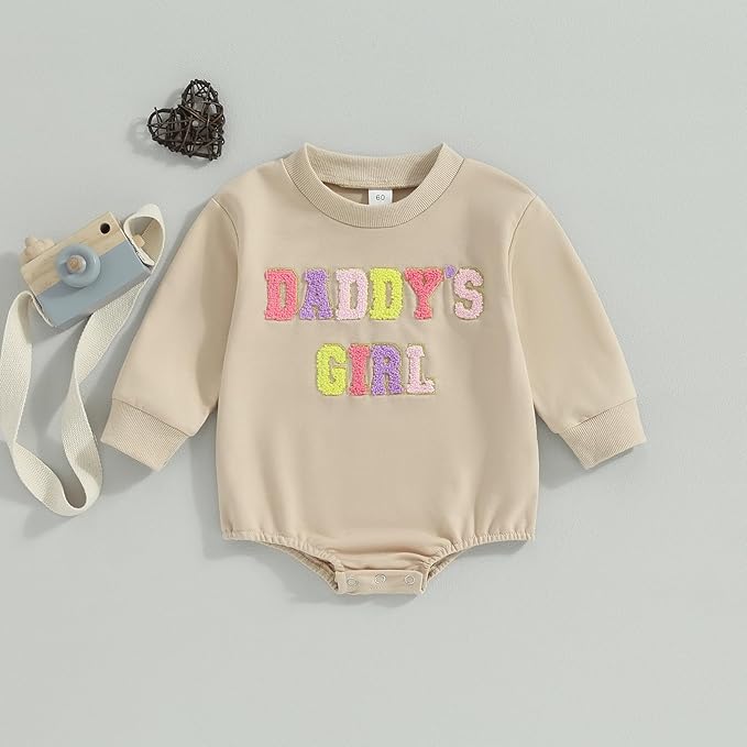 Infant Baby Girl Fall Outfit Sweatshirt Romper Letter Embroidery Jumpsuit Big Lil Sis Matching Newborn Winter Clothes