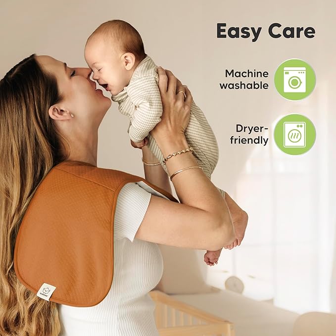 KeaBabies 5-Pack Organic Burp Cloths Baby Girl, Boy - Extra Large, Absorbent Baby Burp Cloths, Soft Burping Cloths for Babies, Newborn Burp Clothes, Cotton Burp Rags,Thick Burp Cloth (Hunter/Quin)